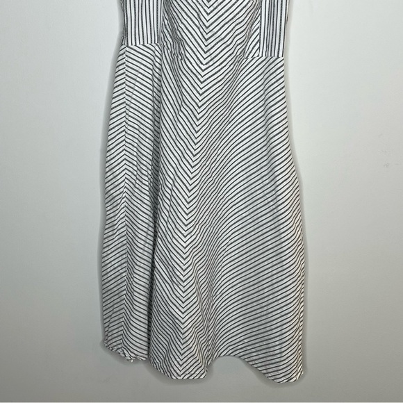 Loft Geometric Stripes Sleeveless High Neck Dress 100% Cotton Preppy Tennis Prep - Picture 5 of 11